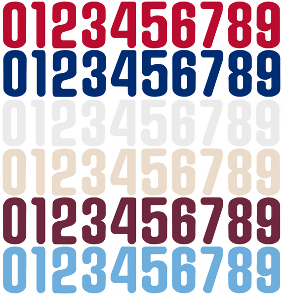 Philadelphia Phillies Baseball Helmet Jersey Style Vinyl Number Decal Sheet Set of 50 #0-9 - Pick Color & Size