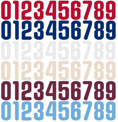 Philadelphia Phillies Baseball Helmet Jersey Style Vinyl Number Decal Sheet Set of 50 #0-9 - Pick Color & Size