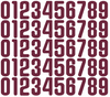 Philadelphia Phillies Baseball Helmet Jersey Style Vinyl Number Decal Sheet Set of 50 #0-9 - Pick Color & Size