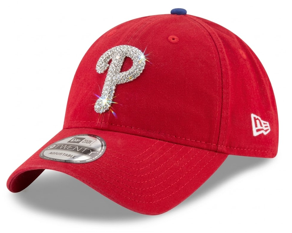 Philadelphia Phillies Swarovski Crystal Bling Womens Red New Era Adjustable Hat