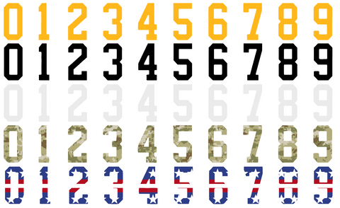 Pittsburgh Penguins Helmet Jersey Style Vinyl Number Decal Sheet Set of 50 #0-9 - Pick Color & Size