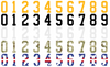 Pittsburgh Penguins Helmet Jersey Style Vinyl Number Decal Sheet Set of 50 #0-9 - Pick Color & Size