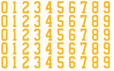 Pittsburgh Penguins Helmet Jersey Style Vinyl Number Decal Sheet Set of 50 #0-9 - Pick Color & Size