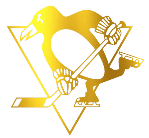 Pittsburgh Penguins GOLD CHROME MIRROR Team Logo Premium DieCut Vinyl Decal PICK SIZE