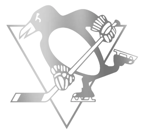 Pittsburgh Penguins SILVER CHROME MIRROR Team Logo Premium DieCut Vinyl Decal PICK SIZE