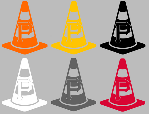 Pittsburgh Pirates Traffic Cone Logo Premium DieCut Vinyl Decal PICK COLOR & SIZE