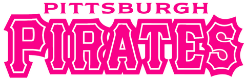 Pittsburgh Pirates Hot Pink Team Name Logo Premium DieCut Vinyl Decal PICK SIZE