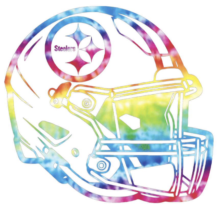 Pittsburgh Steelers Crucial Catch Cancer Football Helmet Tie Dye Vinyl Decal PICK SIZE