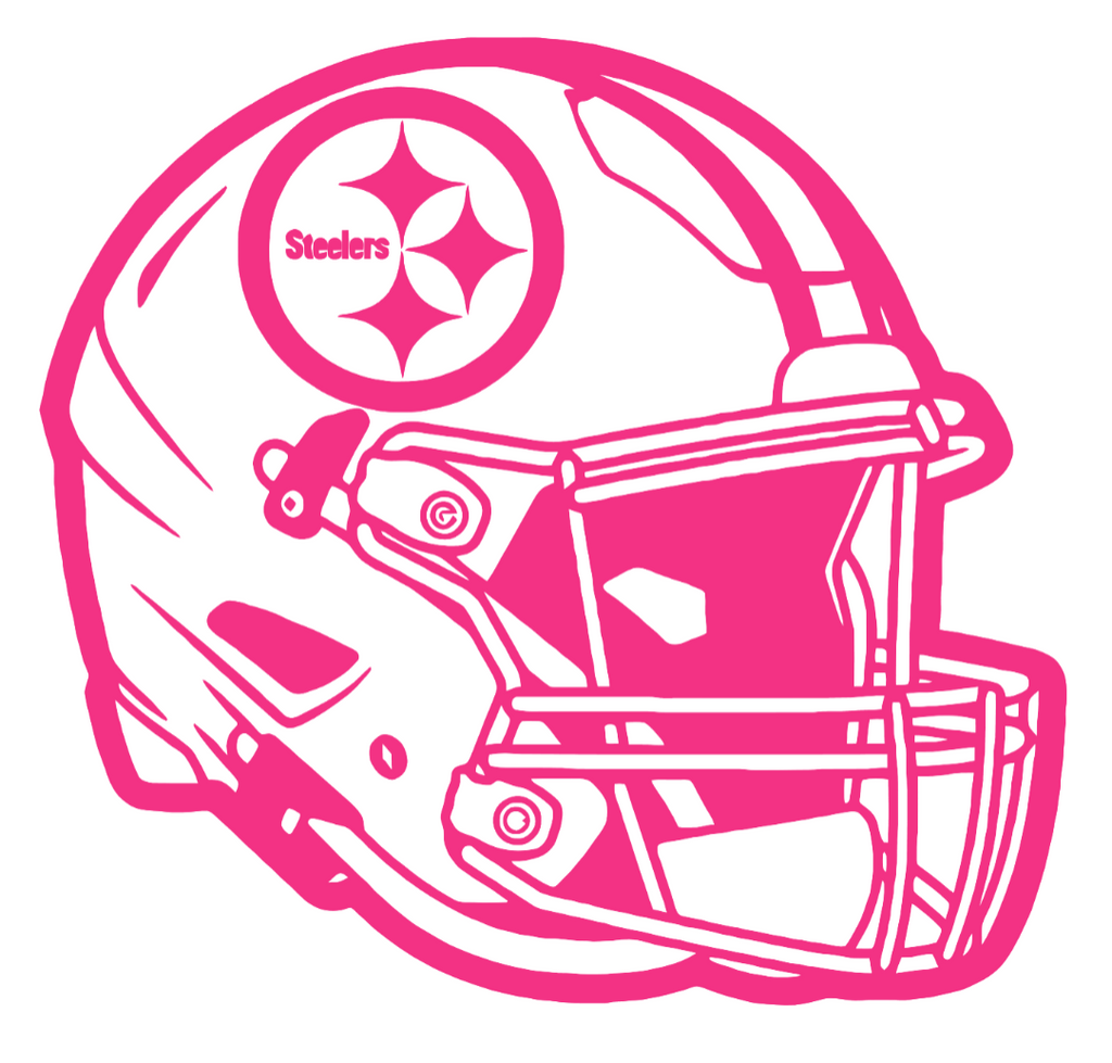 Pittsburgh Steelers HOT PINK Football Helmet Premium DieCut Vinyl Decal PICK SIZE