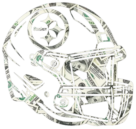 Pittsburgh Steelers Football Helmet Money Print Premium DieCut Vinyl Decal PICK SIZE