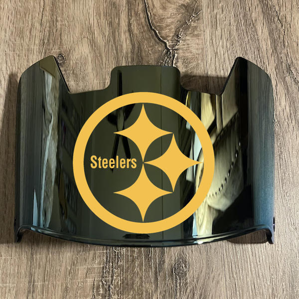 Pittsburgh Steelers Full Size Football Helmet Visor Shield Gold Iridium Mirror w/ Clips - PICK LOGO COLOR