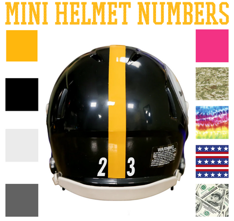 Pittsburgh Steelers Jersey Style Vinyl Number Decal Sheet Set of 50 #0-9 - Pick Color & Size