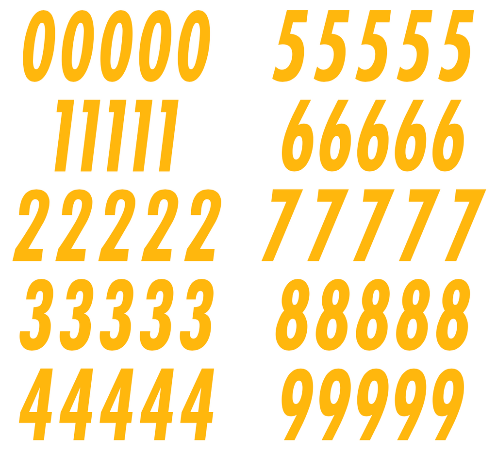 Pittsburgh Steelers Jersey Style Vinyl Number Decal Sheet Set of 50 #0-9 - Pick Color & Size