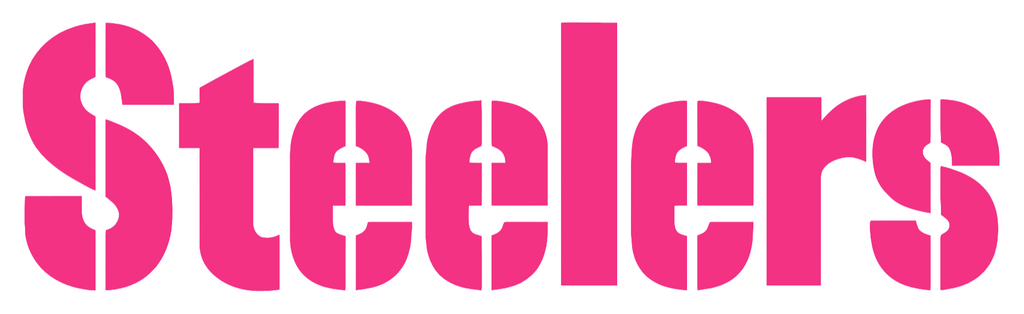 Pittsburgh Steelers HOT PINK Team Name Logo Premium DieCut Vinyl Decal PICK SIZE