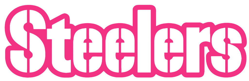 Pittsburgh Steelers HOT PINK Team Name Logo Premium DieCut Vinyl Decal PICK SIZE