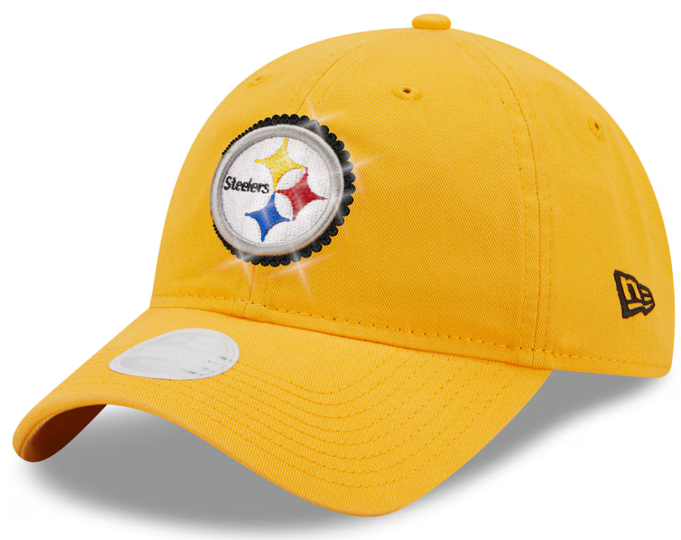 Pittsburgh Steelers Swarovski Crystal Bling Womens New Era Adjustable Hat Yellow