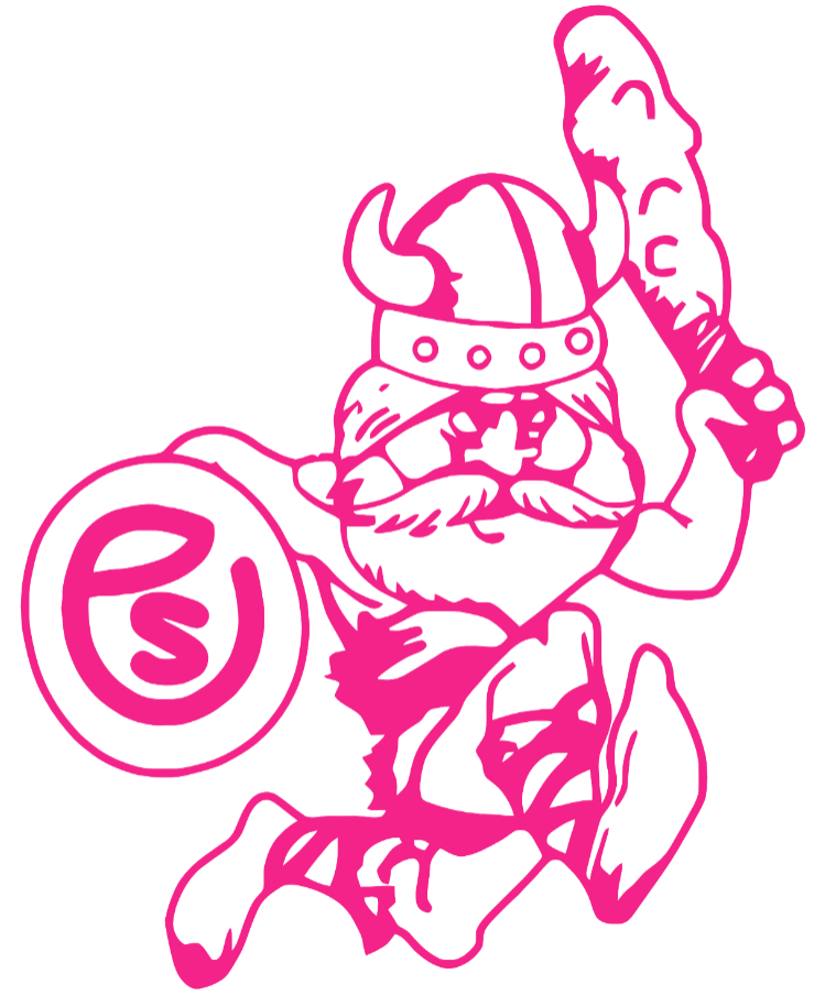 Portland State Vikings Hot Pink Retro Throwback Logo Premium DieCut Vinyl Decal PICK SIZE