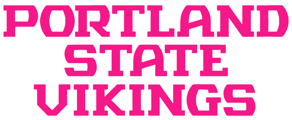 Portland State Vikings Hot Pink Team Name Logo Premium DieCut Vinyl Decal PICK SIZE