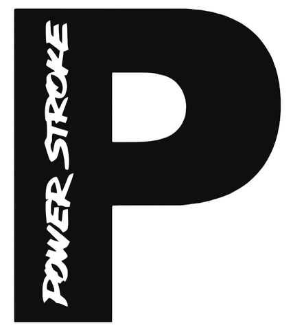Powerstroke Diesel Truck Logo BLACK Premium DieCut Vinyl Decal PICK SIZE