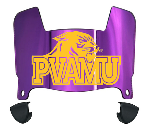 Prairie View A&M Panthers Mini Football Helmet Visor Shield w/ Clips - PICK VISOR & LOGO COLOR