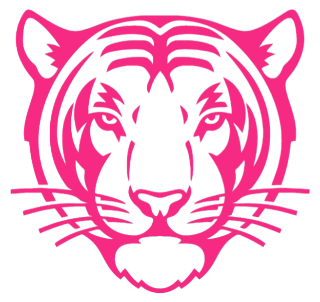 Princeton Tigers HOT PINK Mascot Logo Premium DieCut Vinyl Decal PICK SIZE
