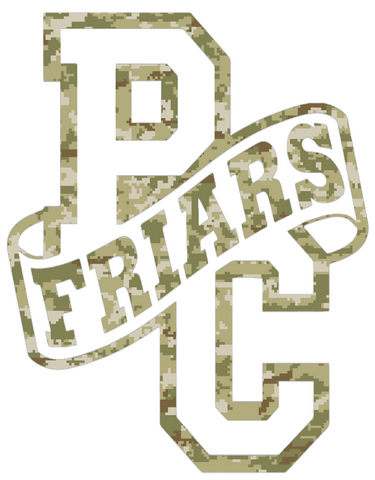 Providence Friars Retro Throwback Logo Salute to Service Camouflage Camo Vinyl Decal PICK SIZE