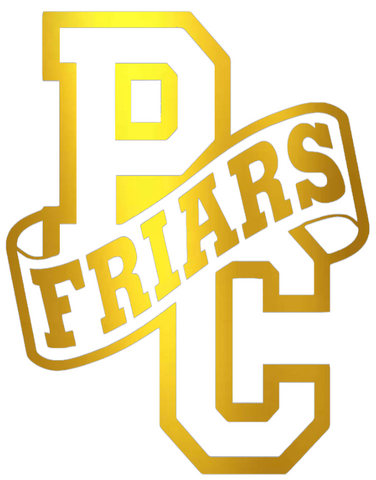 Providence Friars GOLD CHROME MIRROR Retro Throwback Logo Premium DieCut Vinyl Decal PICK SIZE