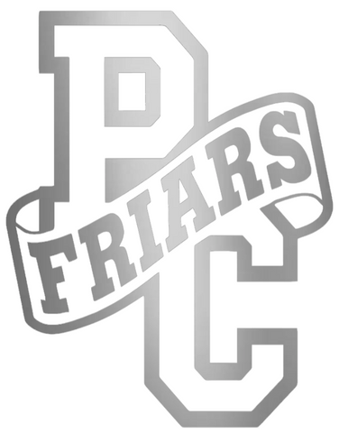 Providence Friars SILVER CHROME MIRROR Retro Throwback Logo Premium DieCut Vinyl Decal PICK SIZE