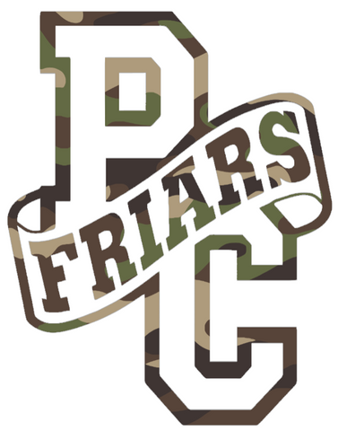 Providence Friars Woodland Camo Camouflage Retro Throwback Logo Premium DieCut Vinyl Decal PICK SIZE
