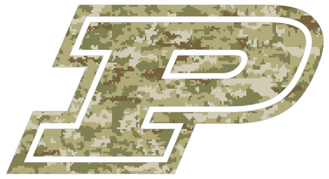 Purdue Boilermakers Team Logo Salute to Service Camouflage Camo Vinyl Decal PICK SIZE