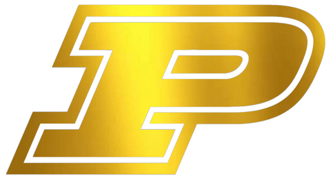 Purdue Boilermakers GOLD CHROME MIRROR Team Logo Premium DieCut Vinyl Decal PICK SIZE