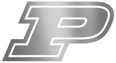 Purdue Boilermakers SILVER CHROME MIRROR Team Logo Premium DieCut Vinyl Decal PICK SIZE
