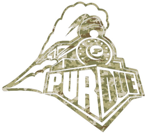 Purdue Boilermakers Retro Throwback Logo Salute to Service Camouflage Camo Vinyl Decal PICK SIZE