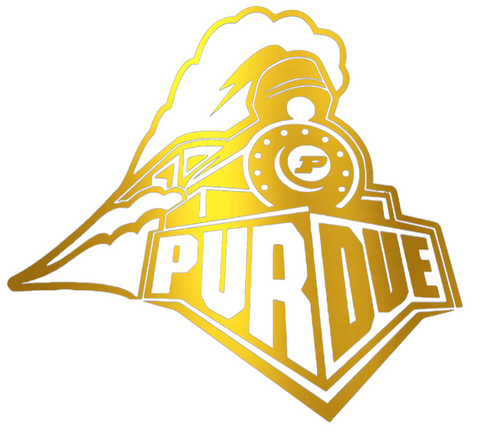 Purdue Boilermakers GOLD CHROME MIRROR Retro Throwback Logo Premium DieCut Vinyl Decal PICK SIZE