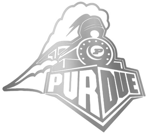 Purdue Boilermakers SILVER CHROME MIRROR Retro Throwback Logo Premium DieCut Vinyl Decal PICK SIZE