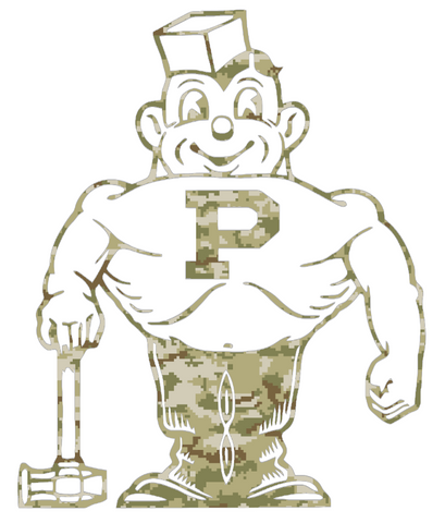 Purdue Boilermakers Retro Throwback Logo Salute to Service Camouflage Camo Vinyl Decal PICK SIZE