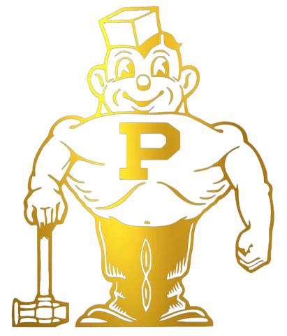 Purdue Boilermakers GOLD CHROME MIRROR Retro Throwback Logo Premium DieCut Vinyl Decal PICK SIZE