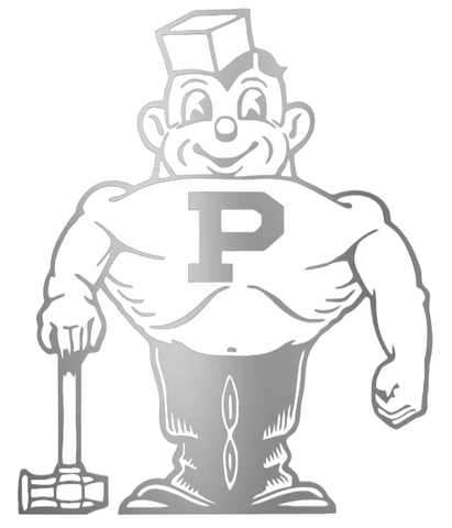 Purdue Boilermakers SILVER CHROME MIRROR Retro Throwback Logo Premium DieCut Vinyl Decal PICK SIZE