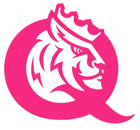 Queens Royals HOT PINK Team Logo Premium DieCut Vinyl Decal PICK SIZE