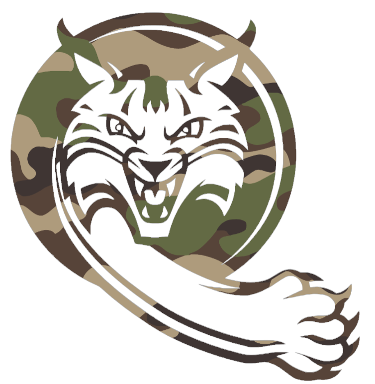 Quinnipiac Bobcats Woodland Camo Camouflage Alternate Logo Premium DieCut Vinyl Decal PICK SIZE