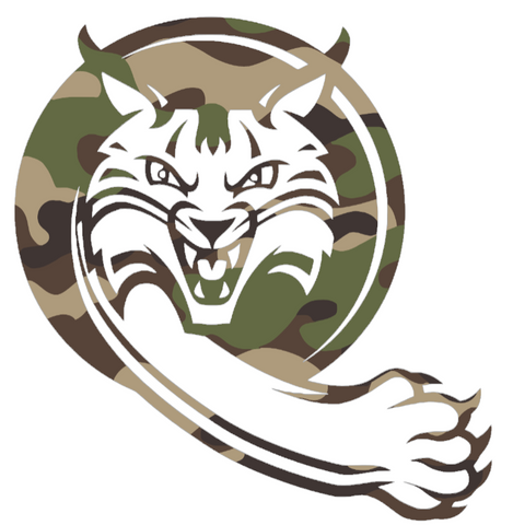 Quinnipiac Bobcats Woodland Camo Camouflage Alternate Logo Premium DieCut Vinyl Decal PICK SIZE