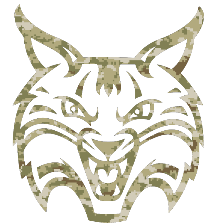 Quinnipiac Bobcats Team Logo Salute to Service Camouflage Camo Vinyl Decal PICK SIZE