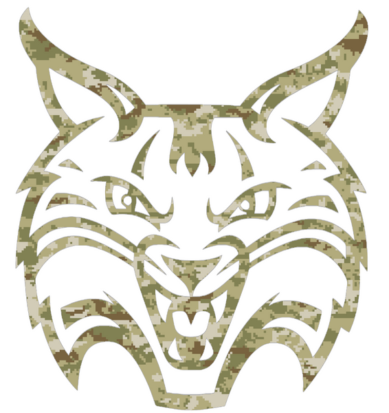 Quinnipiac Bobcats Team Logo Salute to Service Camouflage Camo Vinyl Decal PICK SIZE