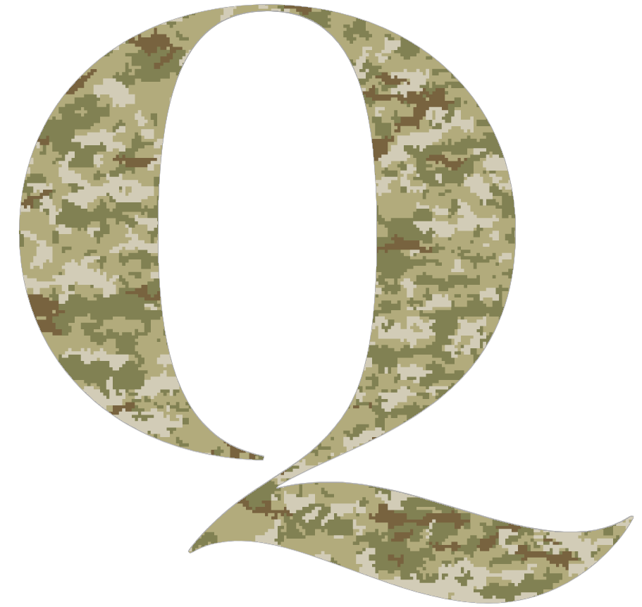 Quinnipiac Bobcats Q Logo Salute to Service Camouflage Camo Vinyl Decal PICK SIZE