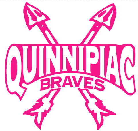 Quinnipiac Bobcats Hot Pink Retro Throwback Logo Premium DieCut Vinyl Decal PICK SIZE