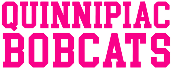 Quinnipiac Bobcats Hot Pink Team Name Logo Premium DieCut Vinyl Decal PICK SIZE
