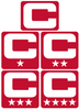 Captain Patch Jersey C Style RED Football Helmet Decal - Perfect for Adult & Youth Full Size Football Helmets