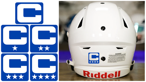Captain Patch Jersey C Style ROYAL BLUE Football Helmet Decal - Perfect for Adult & Youth Full Size Football Helmets
