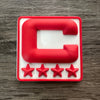 Red 3D Football Helmet Bumper Captain Patch Jersey C Style - Perfect for Adult & Youth Full Size Football Helmets