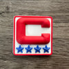 Red, White & Blue USA 3D Football Helmet Bumper Captain Patch Jersey C Style - Perfect for Adult & Youth Full Size Football Helmets